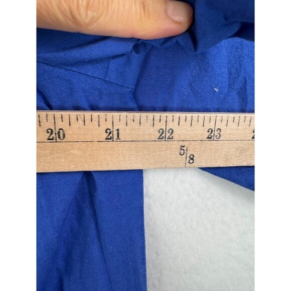 VTG National floral bird embroidered tropical midi dress blue 90s sz M - Picture 6 of 8